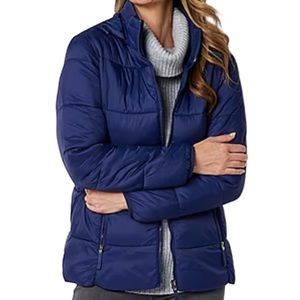 St. John’s Bay Women’s Blue Puffer Jacket, Soft and Comfortablea